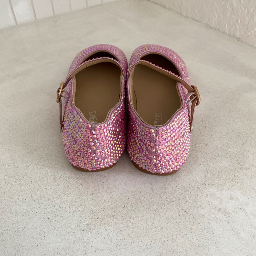 Sparkling Pink Kids Dress Shoes - Picture 3 of 6